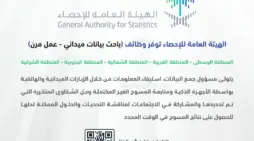 مقالة  : بمسمى باحث بيانات ميداني .. وظائف الهيئة العامة للإحصاء المؤقتة للسعوديين